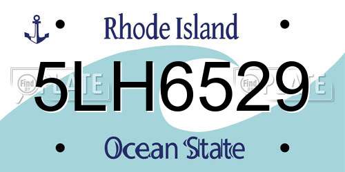 5LH6529 Rhode Island License Plate