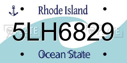 5LH6829 Rhode Island License Plate