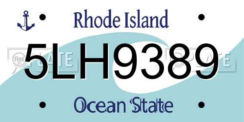 5LH9389 Rhode Island License Plate