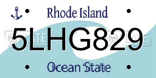5LHG829 Rhode Island License Plate