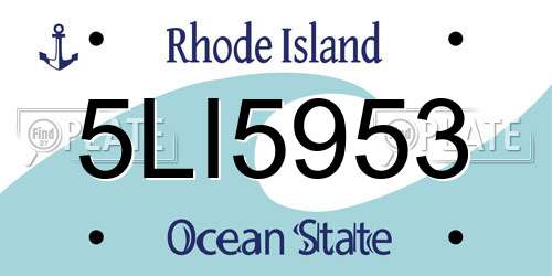 5LI5953 Rhode Island License Plate