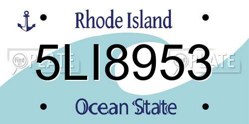 5LI8953 Rhode Island License Plate