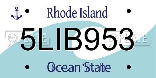 5LIB953 Rhode Island License Plate