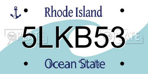 5LKB53 Rhode Island License Plate