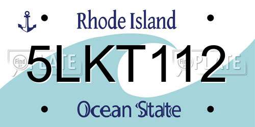 5LKT112 Rhode Island License Plate