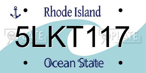 5LKT117 Rhode Island License Plate