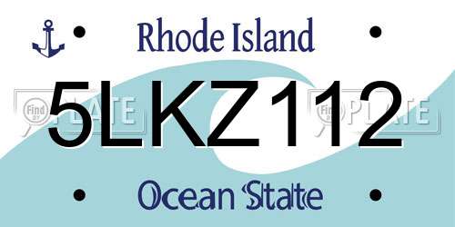 5LKZ112 Rhode Island License Plate