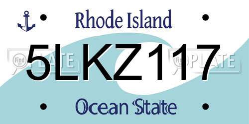 5LKZ117 Rhode Island License Plate