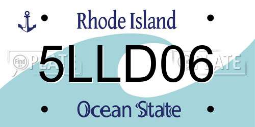 5LLD06 Rhode Island License Plate