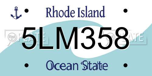 5LM358 Rhode Island License Plate