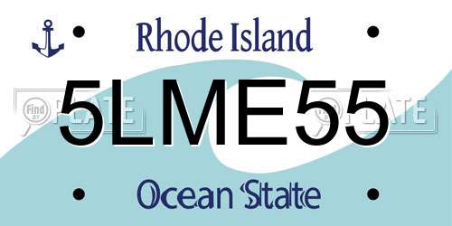 5LME55 Rhode Island License Plate