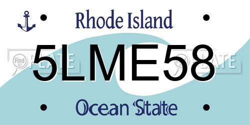 5LME58 Rhode Island License Plate