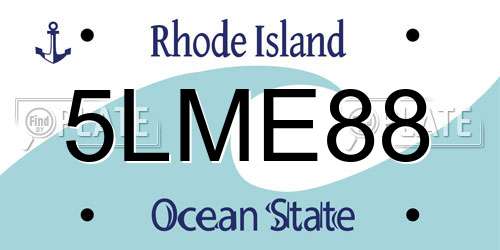 5LME88 Rhode Island License Plate