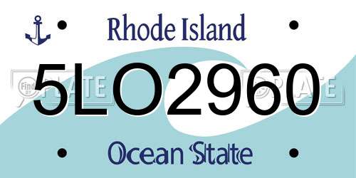 5LO2960 Rhode Island License Plate
