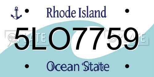 5LO7759 Rhode Island License Plate