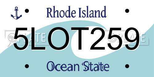 5LOT259 Rhode Island License Plate