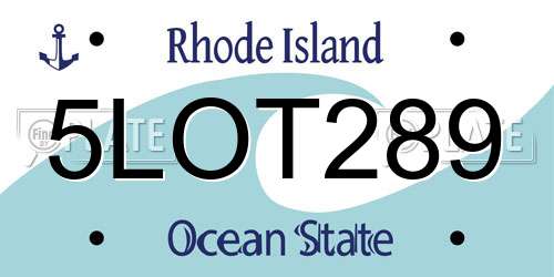 5LOT289 Rhode Island License Plate