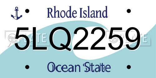 5LQ2259 Rhode Island License Plate
