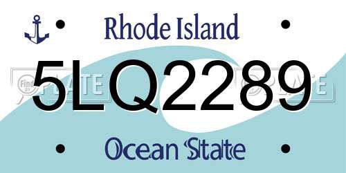 5LQ2289 Rhode Island License Plate