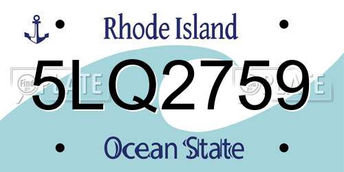 5LQ2759 Rhode Island License Plate