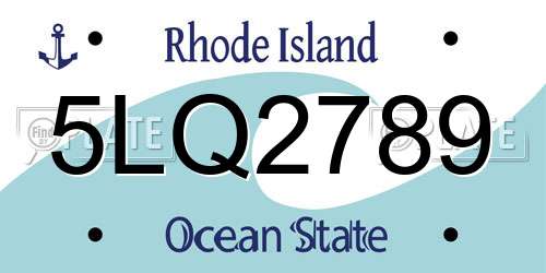5LQ2789 Rhode Island License Plate