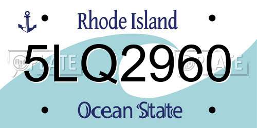 5LQ2960 Rhode Island License Plate