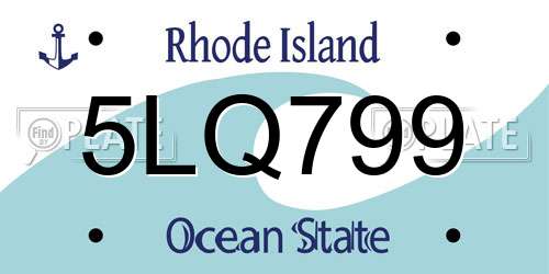 5LQ799 Rhode Island License Plate