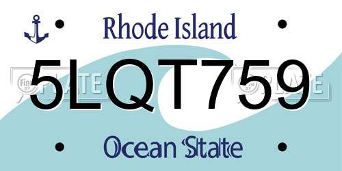 5LQT759 Rhode Island License Plate