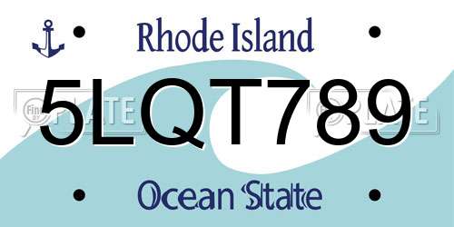 5LQT789 Rhode Island License Plate