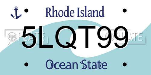 5LQT99 Rhode Island License Plate