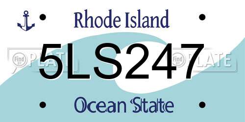5LS247 Rhode Island License Plate