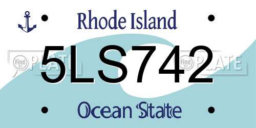 5LS742 Rhode Island License Plate