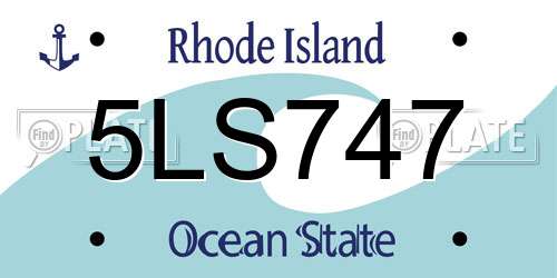 5LS747 Rhode Island License Plate