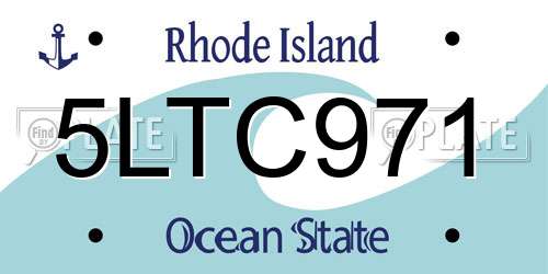 5LTC971 Rhode Island License Plate