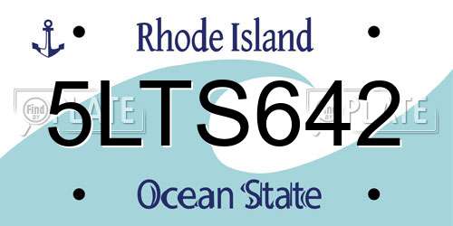 5LTS642 Rhode Island License Plate