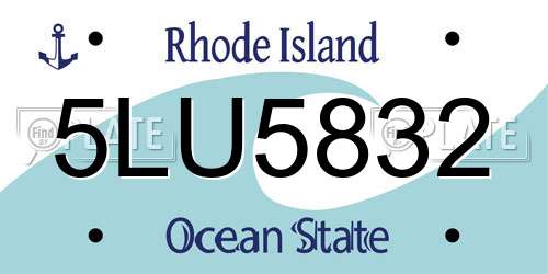 5LU5832 Rhode Island License Plate