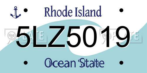5LZ5019 Rhode Island License Plate