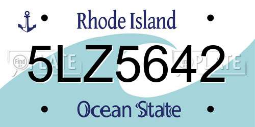 5LZ5642 Rhode Island License Plate