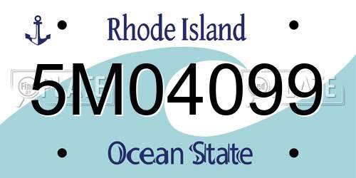 5M04099 Rhode Island License Plate
