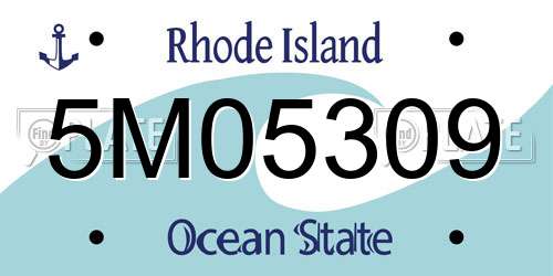 5M05309 Rhode Island License Plate