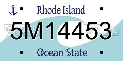 5M14453 Rhode Island License Plate