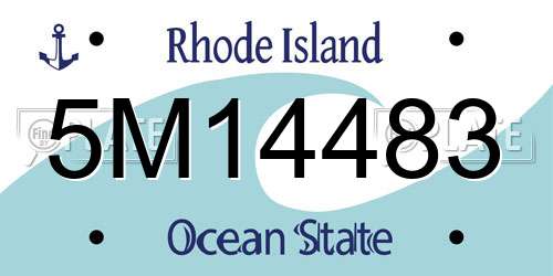 5M14483 Rhode Island License Plate