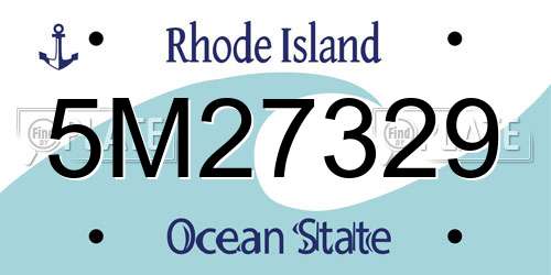 5M27329 Rhode Island License Plate