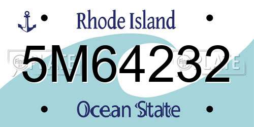 5M64232 Rhode Island License Plate