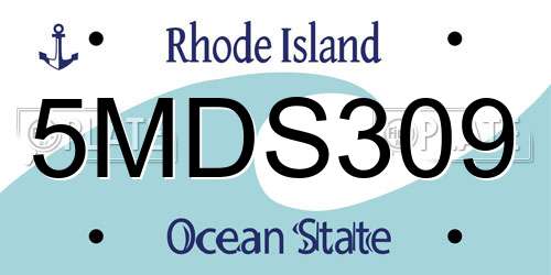 5MDS309 Rhode Island License Plate
