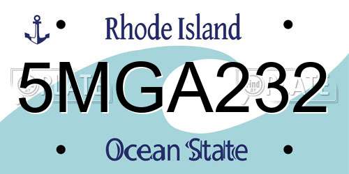 5MGA232 Rhode Island License Plate