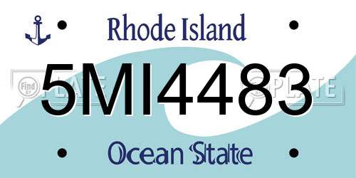 5MI4483 Rhode Island License Plate