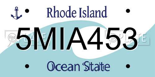 5MIA453 Rhode Island License Plate
