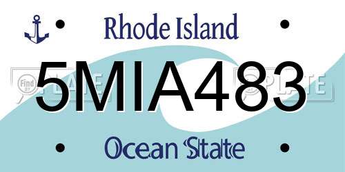 5MIA483 Rhode Island License Plate