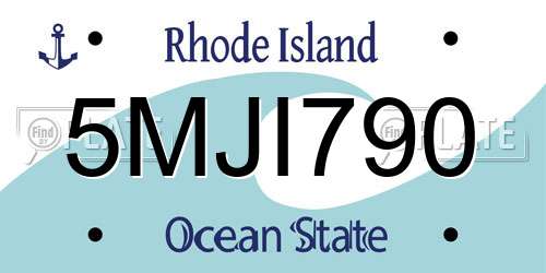 5MJI790 Rhode Island License Plate